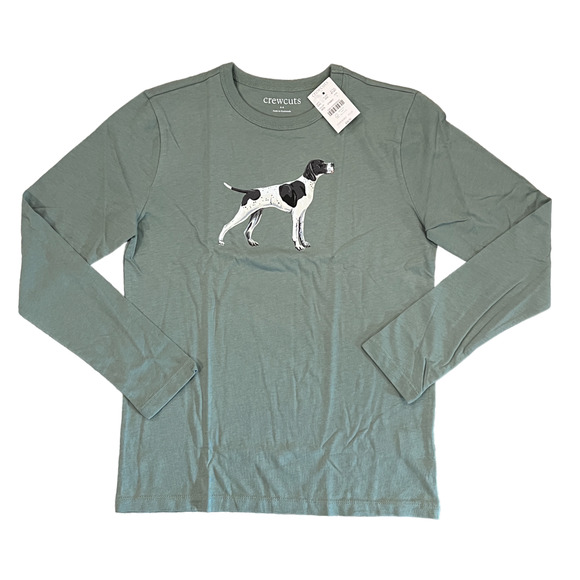 NWT J. Crew Boys' Green W/Pointer Dog Graphic Tee - Picture 2 of 9